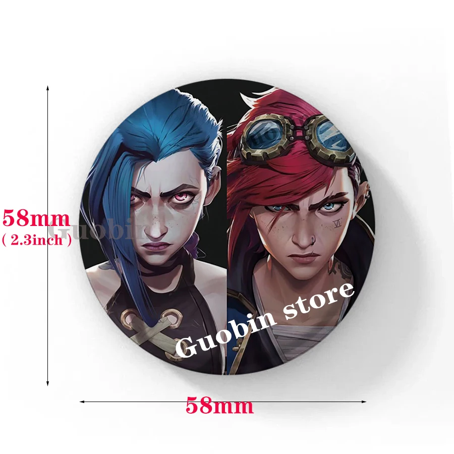 Enamel Pins 58mm Arcane Jinx Soft Button Pins Runaway Loli Brooch Badge Bag Accessories Gamer Collect Friends Gifts