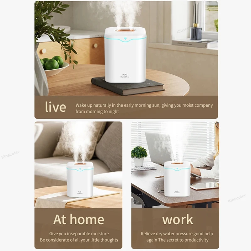 USB Humidifier Silent Double Spray 2000ml Large Capacity Household Lamp Air Conditioning Room Air Humidification Spray for air humidifier
