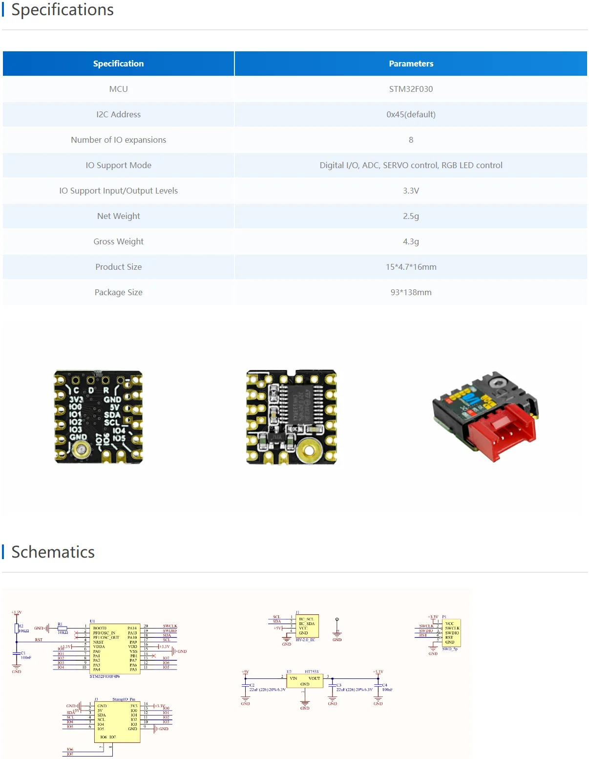 Official M5Stamp Extend I/O Module (STM32F0)