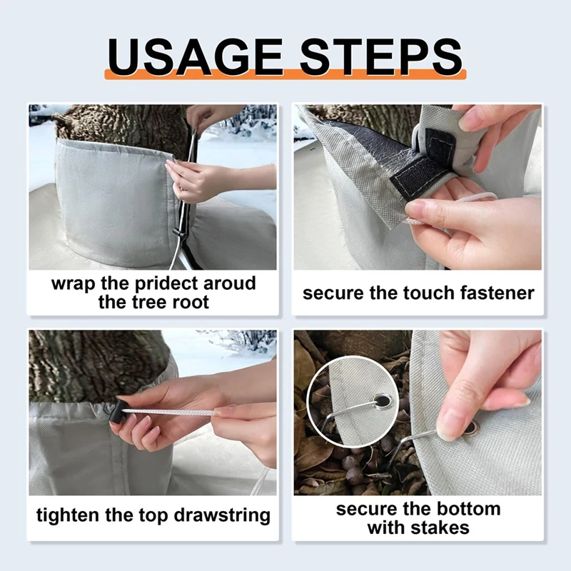 AS60-Palm Tree Root Protectors,3 Layers Tree Root Freeze Protectors With Ground Nails,Winter Frost Covers Outdoor