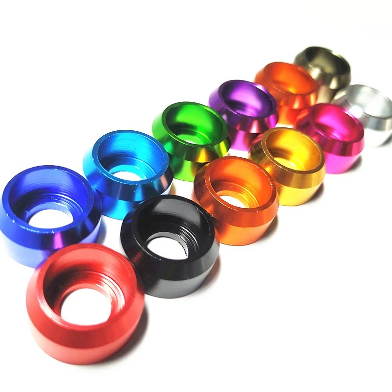 Aluminum Washers 5pcs or 10pcs Crown cap head M3 M4 M5 M6 M8 Colorful Aluminum Alloy Cap Head Gasket For RC parts