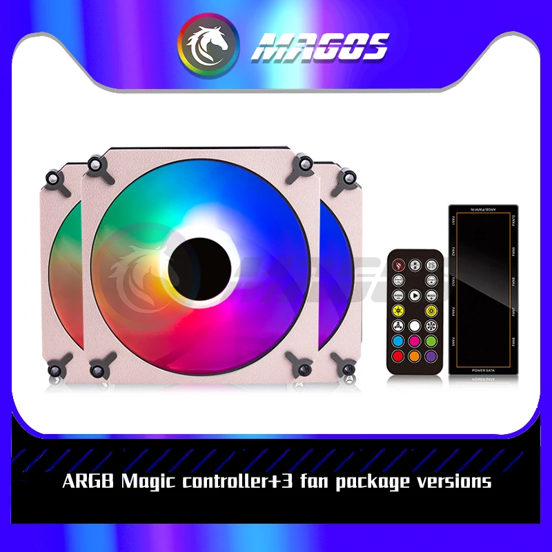 Computer Case RGB Fan Kit 3 In 1, 5V 3Pin + PWM 4Pin ARGB Water Cooling Cooler 12CM Ultra Silent