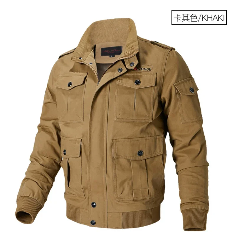 Men's Bomber Zipper Retro Jacket Autumn Army Tactics Jacket Coat Men Casual Flight Cotton Jacket Windbreaker Men Clothing New
