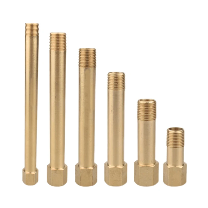 1/8" 1/4" 3/8" 1/2" BSP Male To Female Thread Brass Long Nipple Pipe Fitting Adapter Coupler Connector For Water Fuel Gas pipe fitting hose pipe fitting