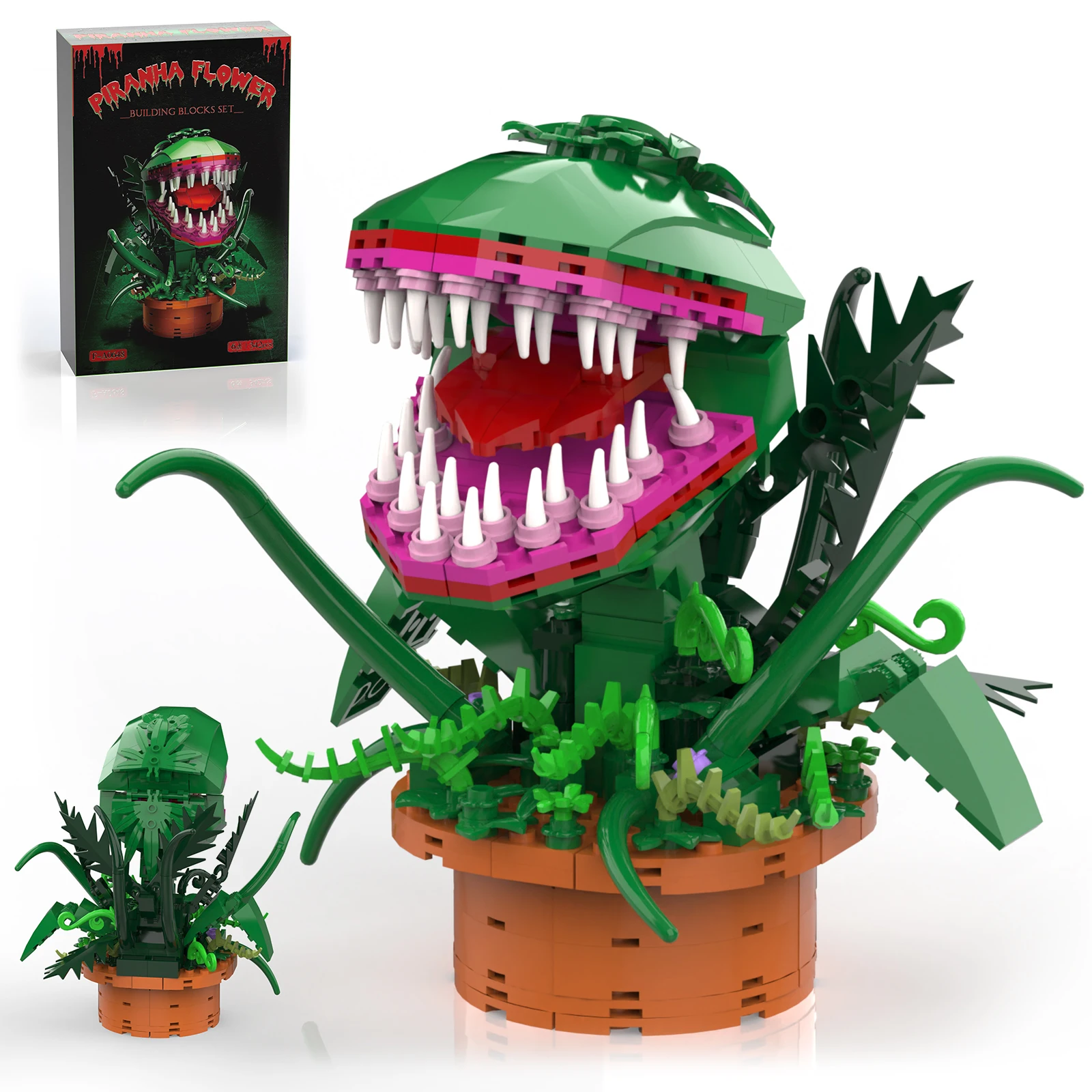 Audrey 2 Piranha Plant Building Toys Little Shop of Horrors Flowers  Cannibal with Openable Mouth Blocks Gift for Fans Boys Kids - AliExpress, image size:1600x1600