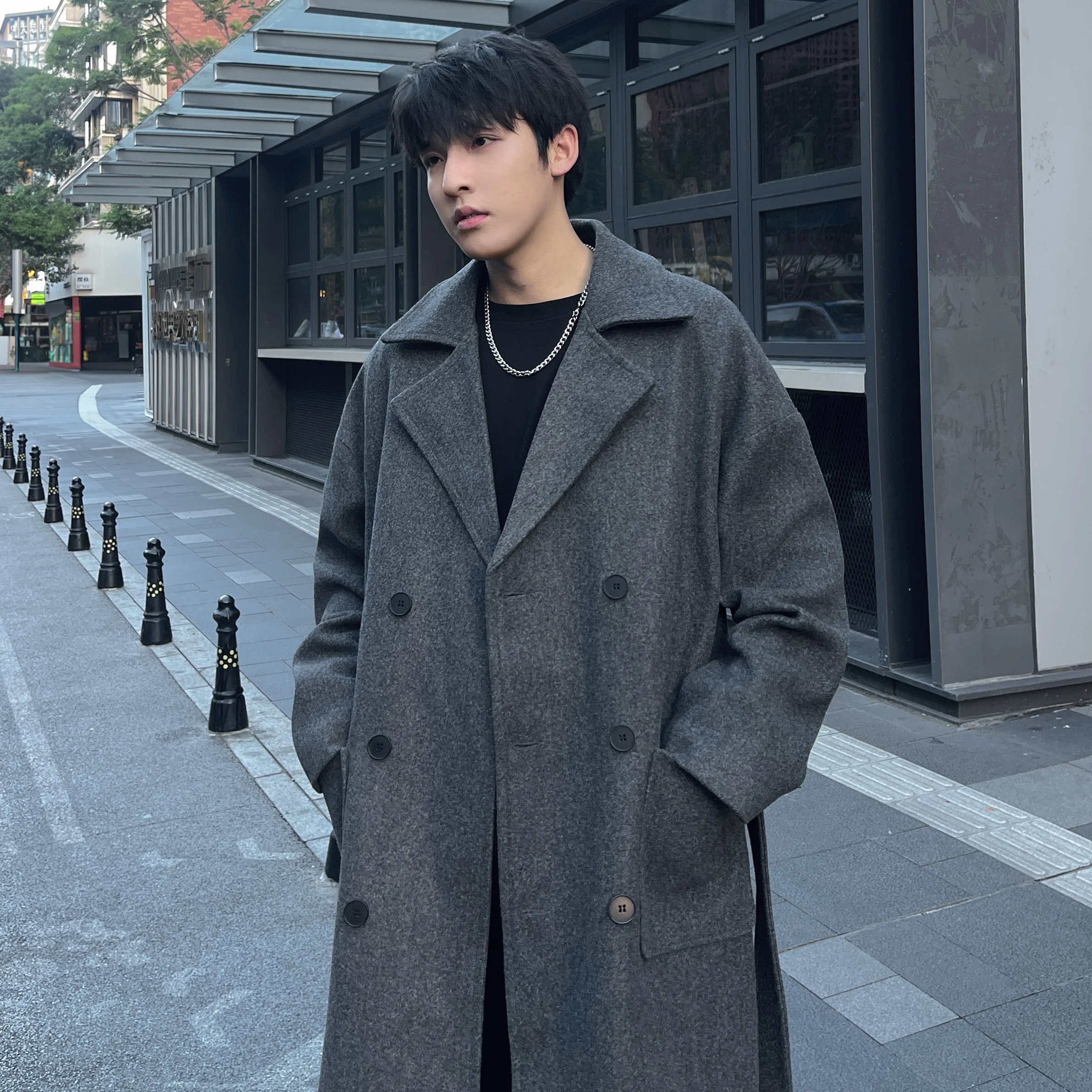 Long Coats for Men Woolen Jackets 2024 Winter Thicken Coat