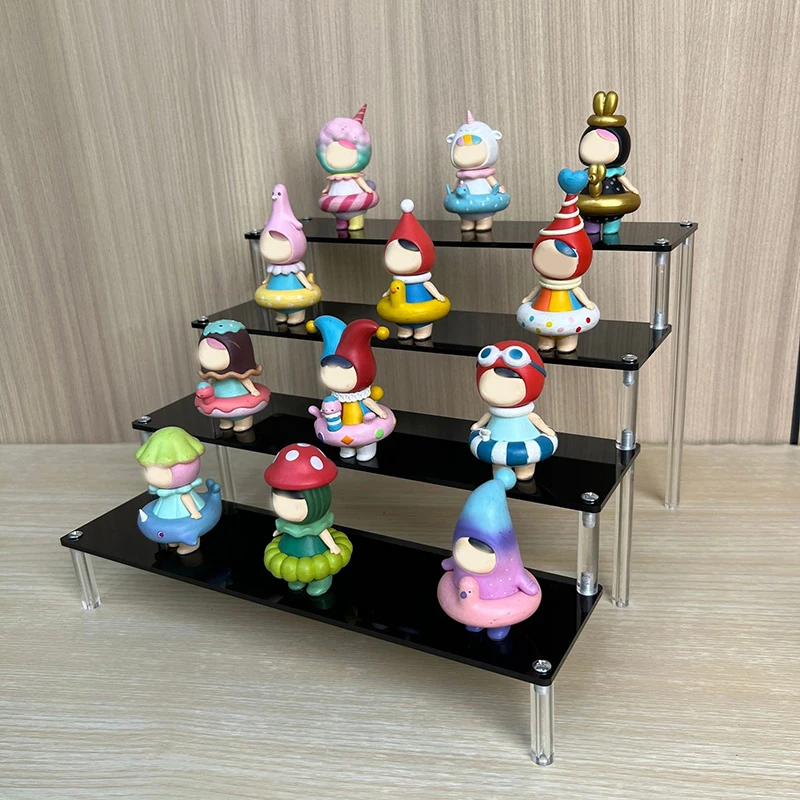 Black Acrylic Shelf Display Stand Perfume Cupcake Stand Figures Toys Desserts Holder Collection Cosmetic Shelves Organizers 3
