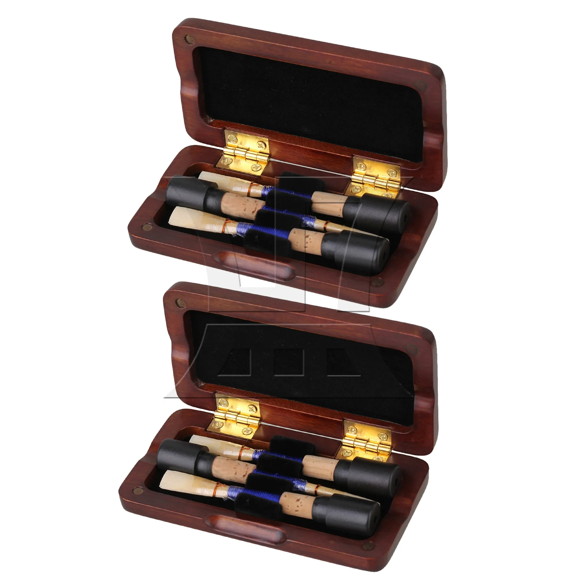 Yibuy 2 Pcs Wood Oboe Reed Case Holder Box for Music Lovers 3.74"x1.85"x0.67"