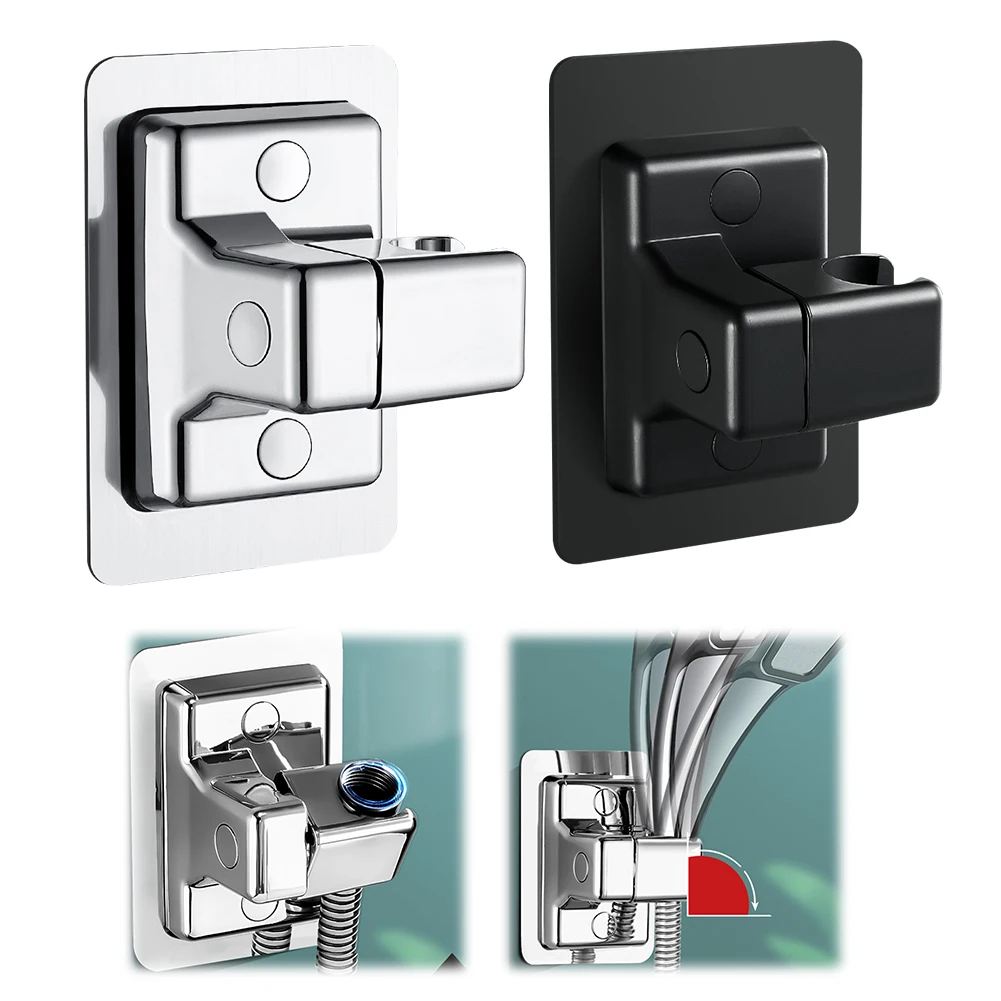 Description Picture 5 of itemShowerhead Wall Mount Bracket 360° Adjustable Plating Shower Rail Head Holder Showerhead Suction Cup Stand Bathroom Accessories