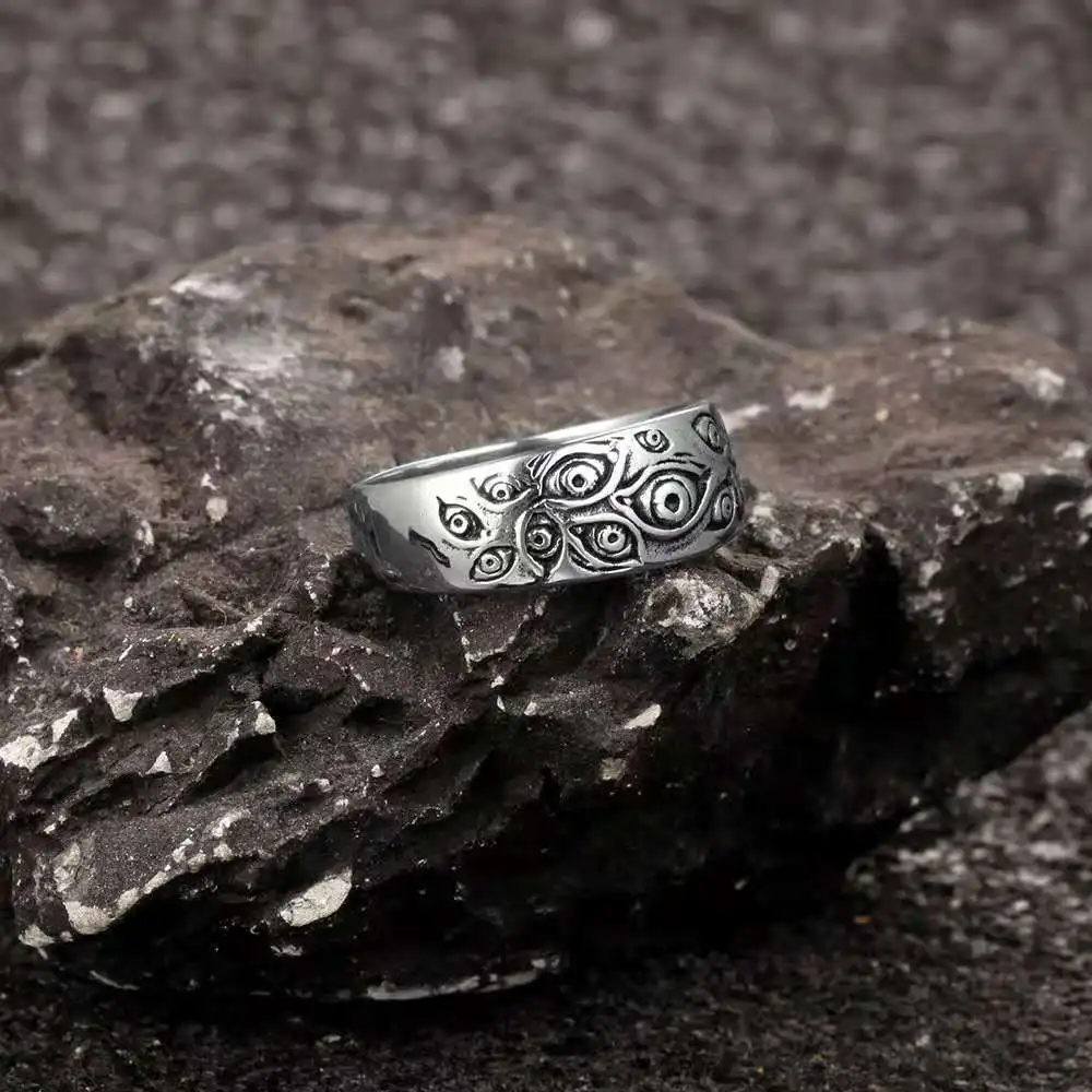 Anime Jujutsu Kaisen Rings Ryomen Sukuna Cosplay Black Dead Eye Unisex Ring Prop Jewelry Gift Accessories 6