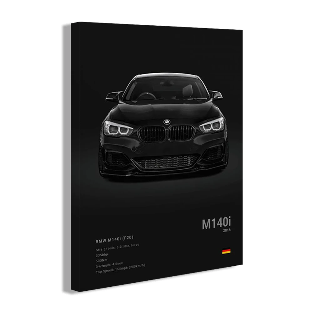 Car Wall Art Print Famous Cars M5 918 GT3 Canvas Wall Art Print Poster G63 STO SLS Decorative Mural Modern Home Decor Birthday Gift Unframed