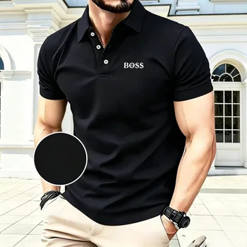 Nuova Camicia POLO da Uomo con Ricamo, Moda Estiva a Maniche Corte, Comoda e Traspirante, Polo di Alta Qualità 