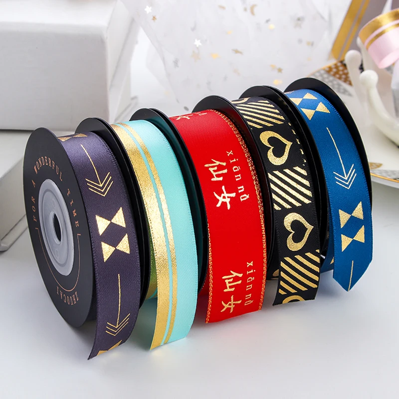 

9meters/roll wide 16mm/22mm hot stamping printing ribbon for wedding site decoration festival gift wrapping bouquet tying ribbon