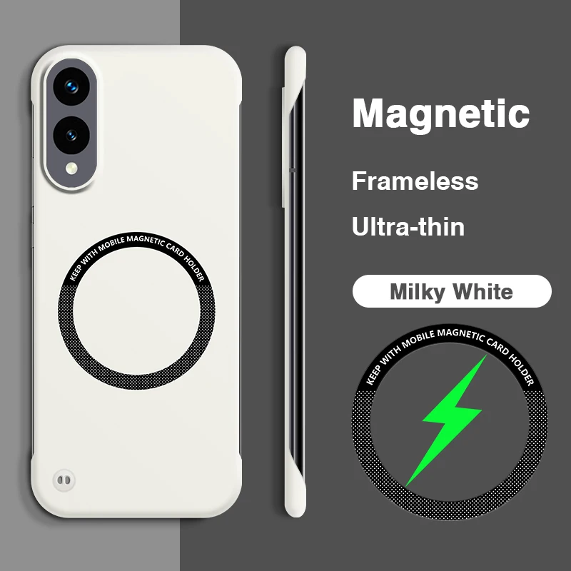 Sleek Magnetic Frameless Phone Case with Hard Back Cover