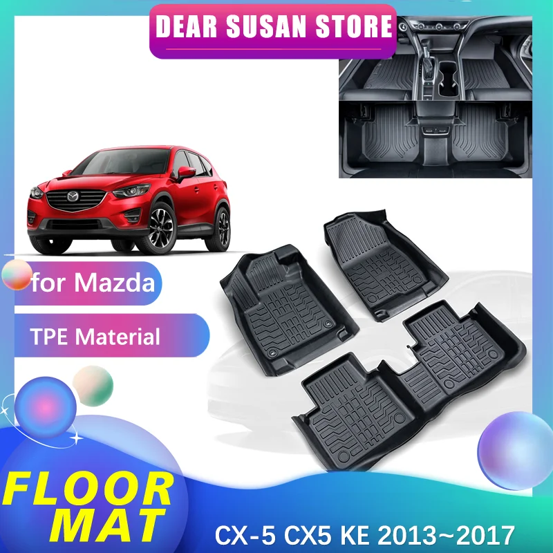 

Car Floor Mat for Mazda CX-5 CX5 KE 2013~2017 2014 2015 2016 Panel Foot Parts TPE Liner Carpet Pad Custom Cover Rug Accessories