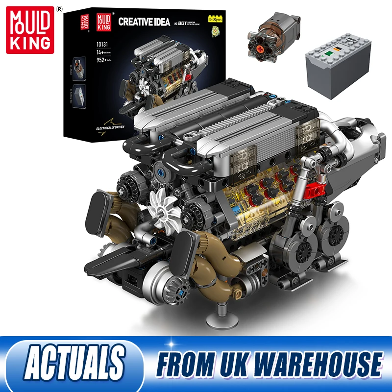 Mould King 10163 W16 Kit di costruzione del modello di motore 952+ pezzi giocattolo STEM con funzione motorizzata, pistoni mobili costruzione giocattolo per adolescenti e adulti