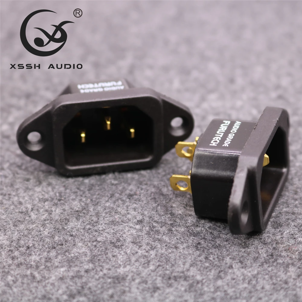4pcs 전원 소켓 YIVO 오디오 T1 DIY HIFI 황동 도금 골드 레드 구리 여성 IEC 입구 3Pin AC 250V 10A Elecrtric 플러그 콘센트