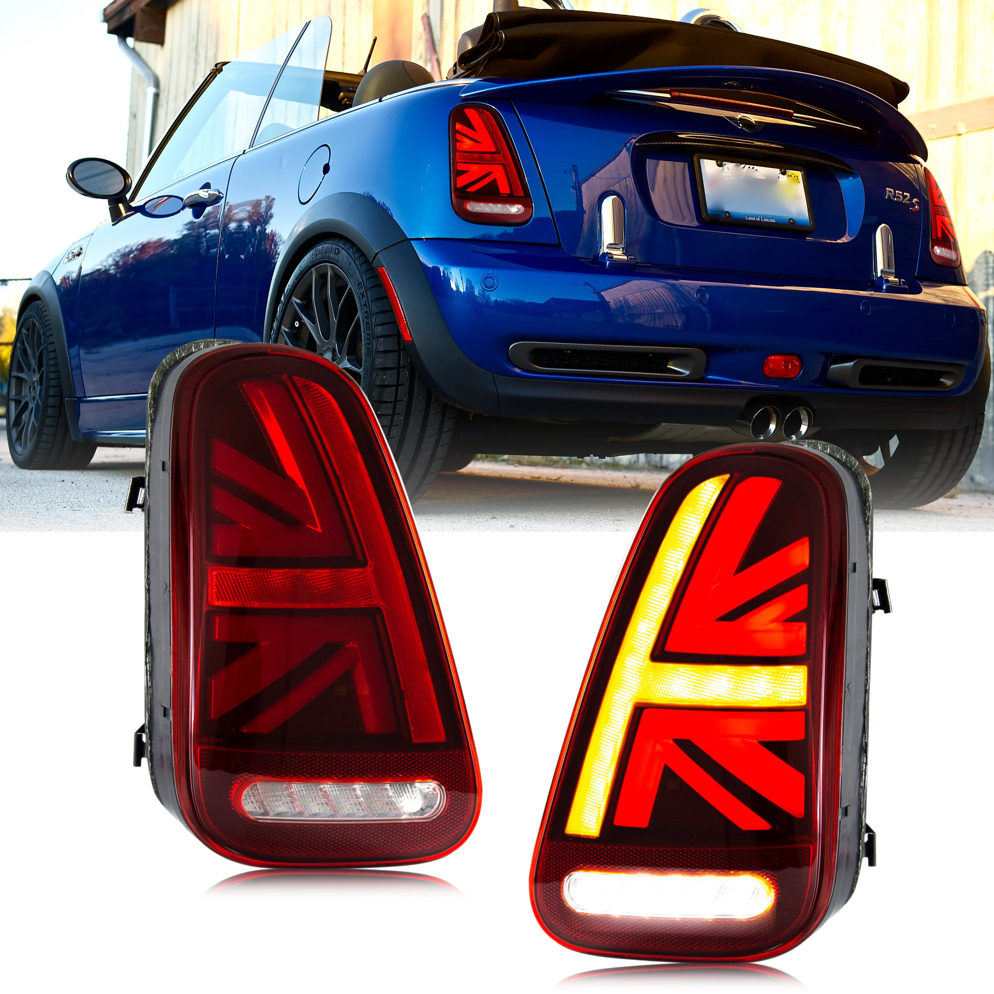 

LED Union Jack Tail Lights for BMW MINI Cooper R50 R51 R52 R53 1st GEN Hatchback/Convertible