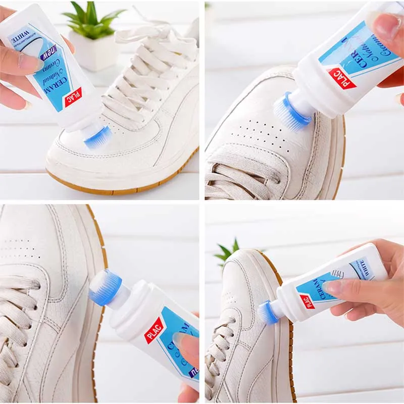 White Shoes Cleaner wshoe brush Whiten Refreshed ​Polish Cleaning Tool  Strong stain remover cleaner for Leather Shoe Sneakers
