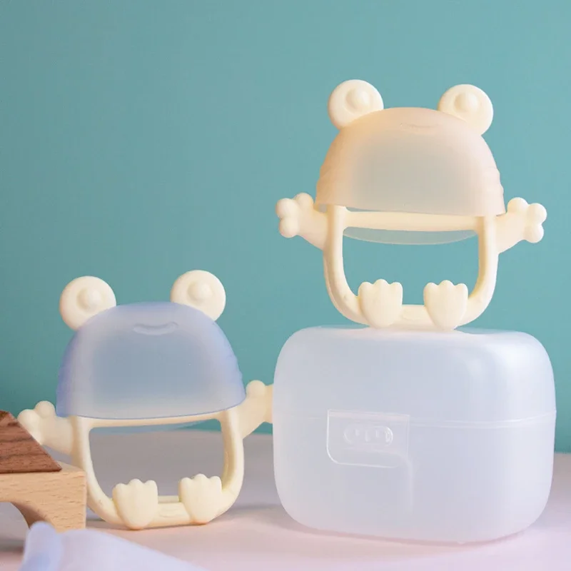 Baby Silicone little frog Glove Teether Toys BPA Free Silicone Removable Nursing Teething Toys Newborn Chew Teething Gift