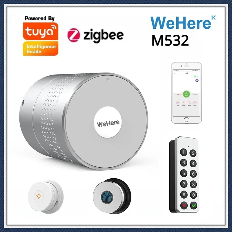 Tuya Wehere App M532 스마트 도어 잠금 장치 더 강한 모터 TUYA Zigbee 스마트 잠금 장치 지문 전자 잠금 ..