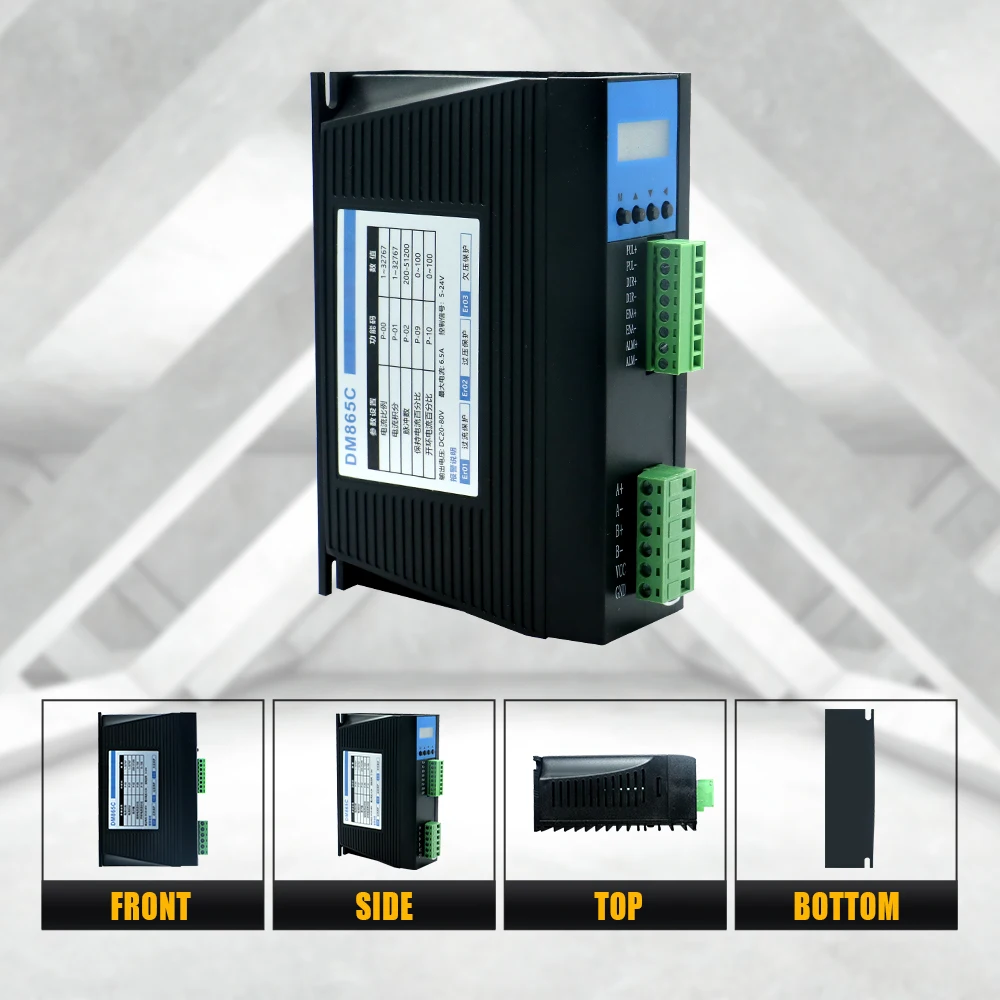 HLTNC DM865C 6.5A DC24V 80V 디지털 스테퍼 모터 드라이버 컨트롤러(CNC 조각사용 디스플레이 포함) Nema34 86 2상 엔진