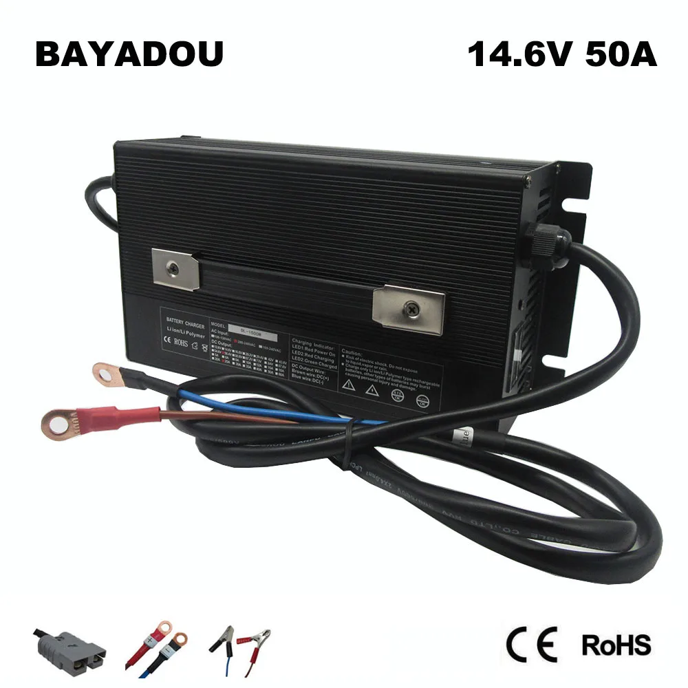 

12V 50A Lifepo4 Fast Charger 4S 14.6V 12 Volt 40A 100A Iron Phosphate LFP Energy Storage RV UPS Solar System Battery Chargers