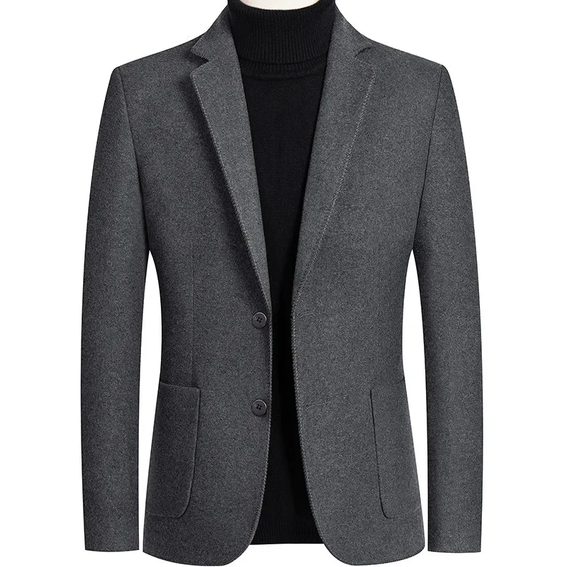New Spring Men Cashmere Blazers Suits Jackets Business Casual Wool Suit Coats Quality Male Slim Fit Blazers Jackets Coats 4XL mens blazer