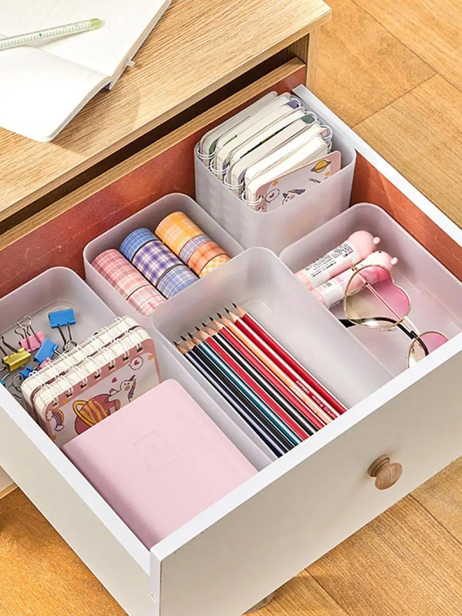 Description Picture 2 of itemWORTHBUY Cosmetics Storage Box Bedroom Drawer Organizer Makeup Brushes Storage Boxes Desktop Sundries Stationery Organizers