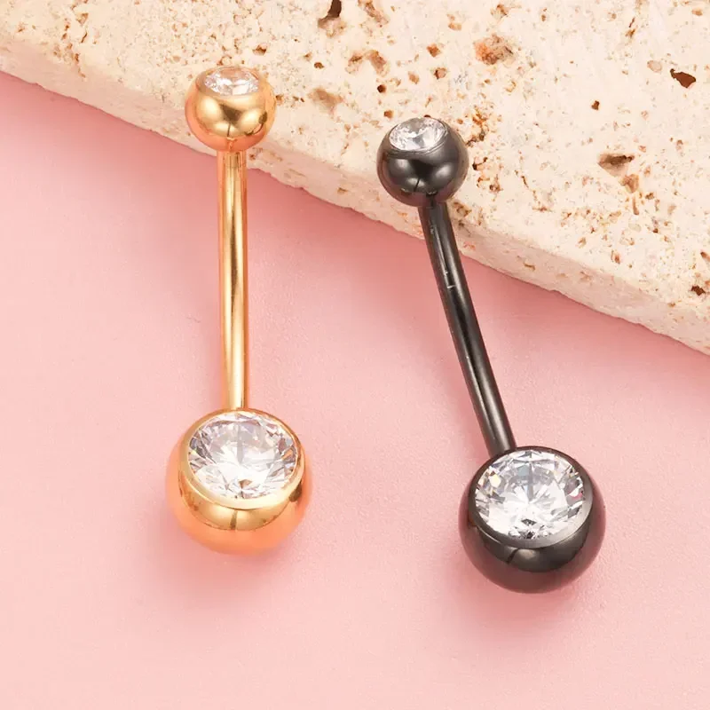 Piercing Jewelry Body Piercing Jewelry Body Jewelry Belly Button Piercings G23Titanium 14G 8/10/12/14mm Surgical Titanium Belly Button Rings Zircon Navel Bar Body Piercing Jewelry Nombril Ombligo Barbell