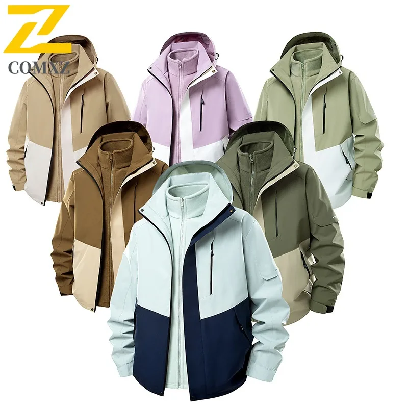 COMXZ Thickened Men Jacket Outdoor Mountaineering Wind Resistant Warm Parka Stylish Hooded Light Cold Proof Winter Outerwear