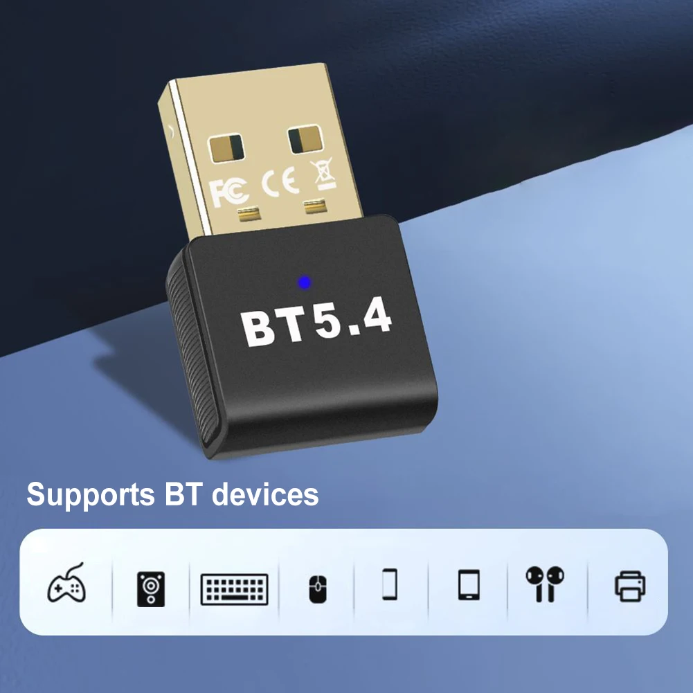 USB BT 5.4 동글 어댑터, BT 5.4 동글 리시버, PC 스피커 무선 마우스 키보드용, 윈도우 11, 10/8.1 BT 동글 지원