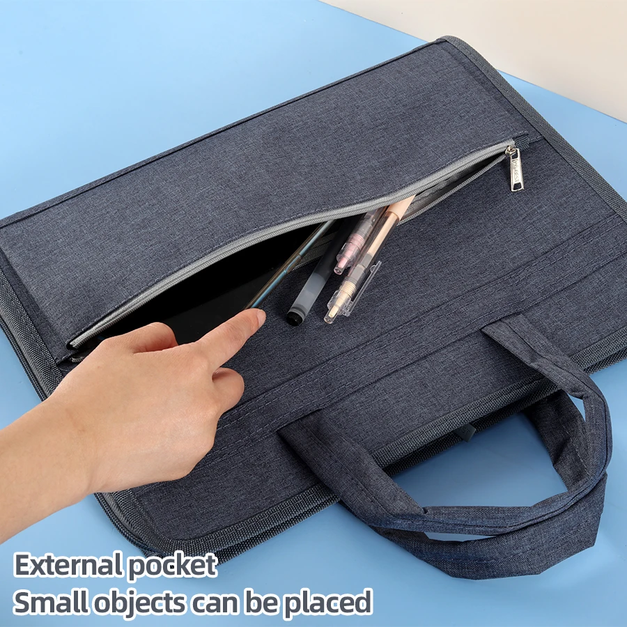 File Bag Stationary Organizer Pouch External Pocket Document Bags Large Capacity Portable Canvas Organ A4 Folder Multilayer Storage Sorting