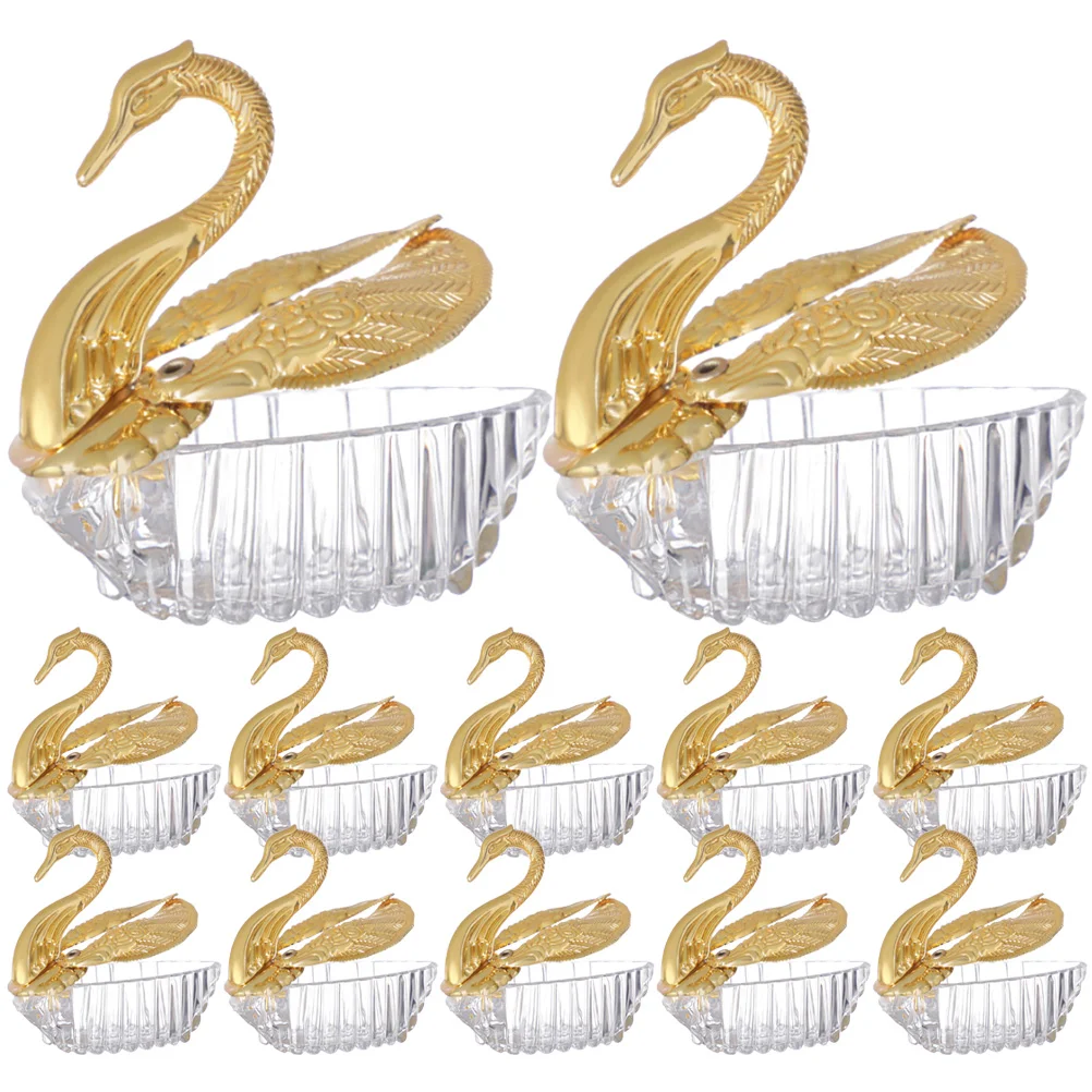 

Baby Birth Distributions European Romantic Swan Candy Box Plastic Chocolate Boxes Baby Shower Wedding Party Favor Supplies