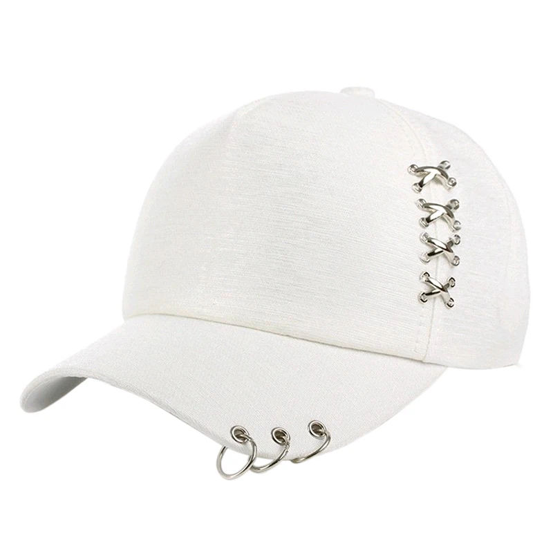 KPOP Hat Piercing Ring Baseball Adjustable Cap Hip Hop Snapback Cap Fashion baseball cap baseball caps