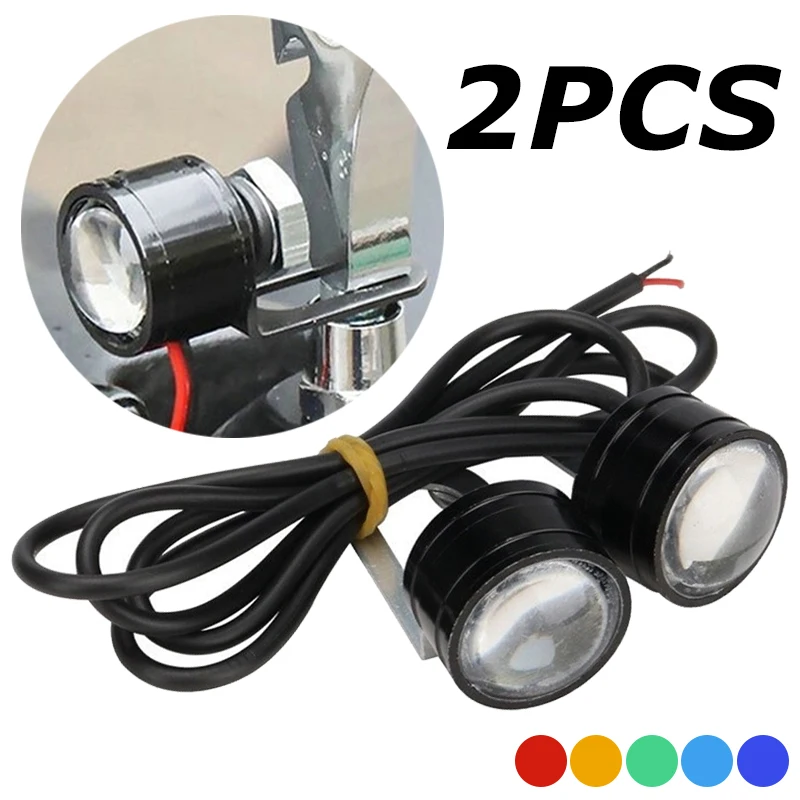 2PcsLEDEagleEyesLights12VMotorcycleDaytimeRunningLightTurnSignalLampParkingReverse