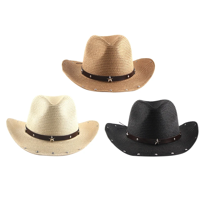 

DOME Unisex Denim Jazz Hat Wide-Brimmed Sun Hat Straw Summer Sunshade Beach Hat Suitable For Outdoor Wild Fishing