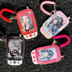 New Korean Cute Phone Shape Card Holder 3 inch Decorative Idol Photo Album Protective Sleeves Kawaii Stationery Pendant Gifts