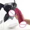 FAAK Strapon Realistic Dildo With Suction Cup Silicone Red Huge Artificial Penis Harness Skin Touch Sex Toys For Women Men 1