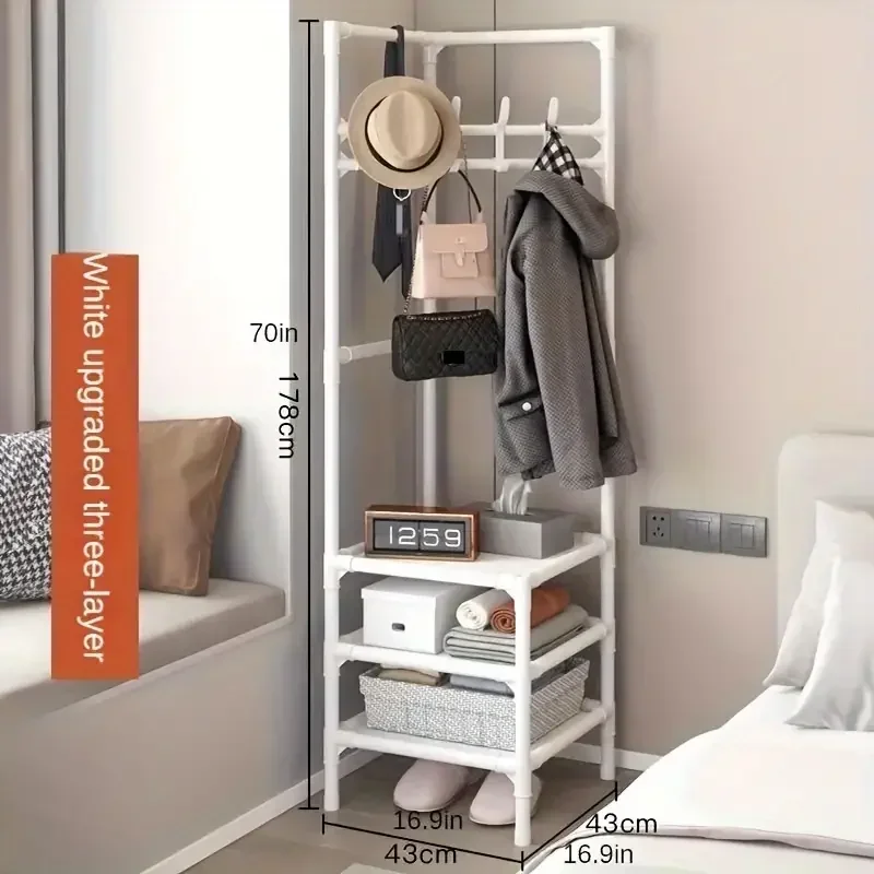 Metal Clothes Hanger Iron Coat Racks Sofa Clothing Storage Wearing for Clothes Arara Chair Shoe Rack for Living Room Shelf Wall
