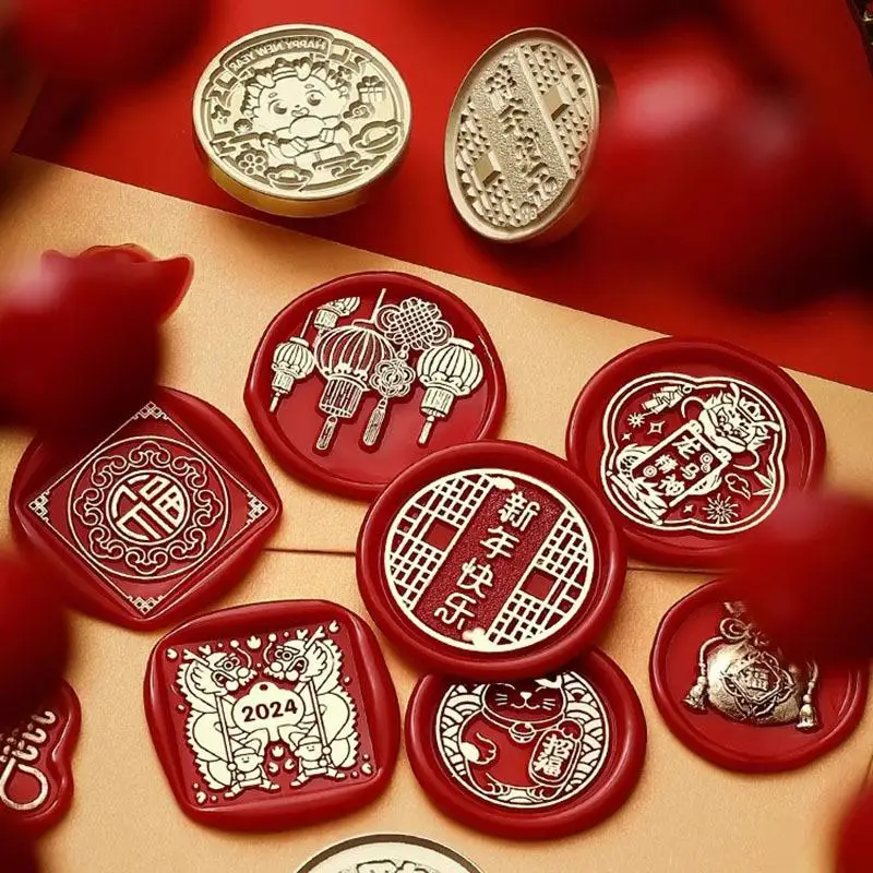 Description Picture 2 of itemNew Year'S Lacquer Seal Head Chinese Dragon Sealing Wall Stamp Head DIY Wax Seal Envelope Invitation Gifts Crafts Decoration