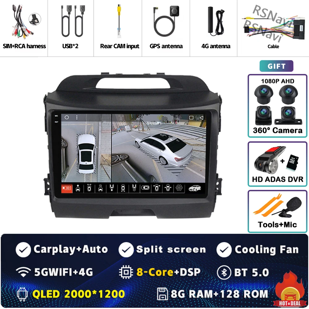 2K 8G-128G 360 DVR