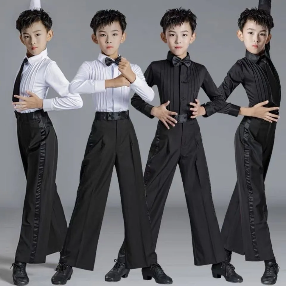 Dance Dress Boys Children Latin Dance Dress Practice Clothes Summer Latin Competition Performance Costumes Shirt Pants Suit