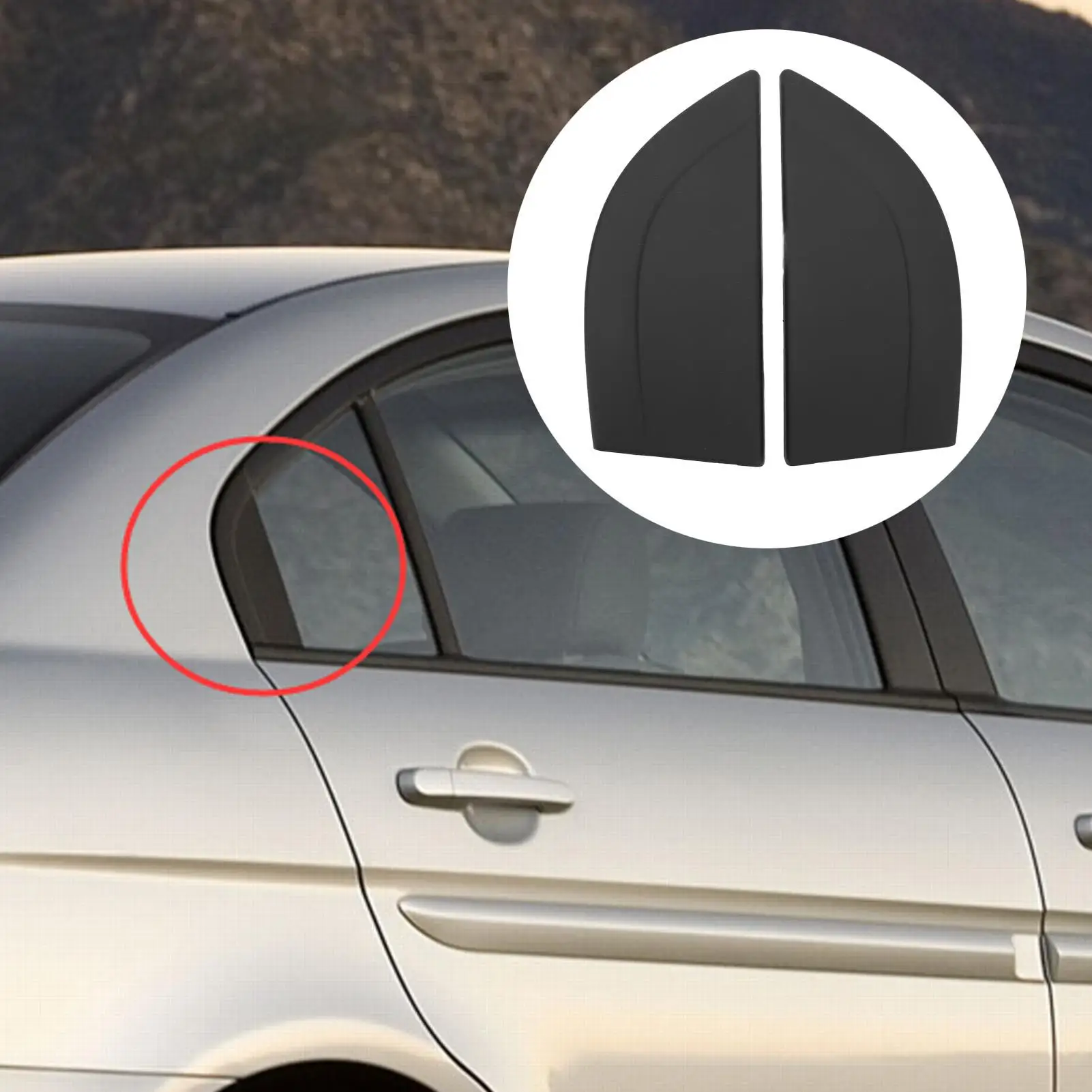 2pcs Rear Door Molding Left Right 838301E000 Replacement for Hyundai accent 2006 2007 2008 2009 2010