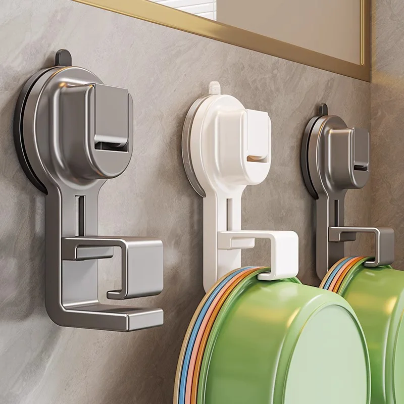 1/3PCS Suction Cup Hook Wall Mounted Washbasin Storage Rack Multifunctional Hooks for Hanging Clothes Towel Basin Home Organizer