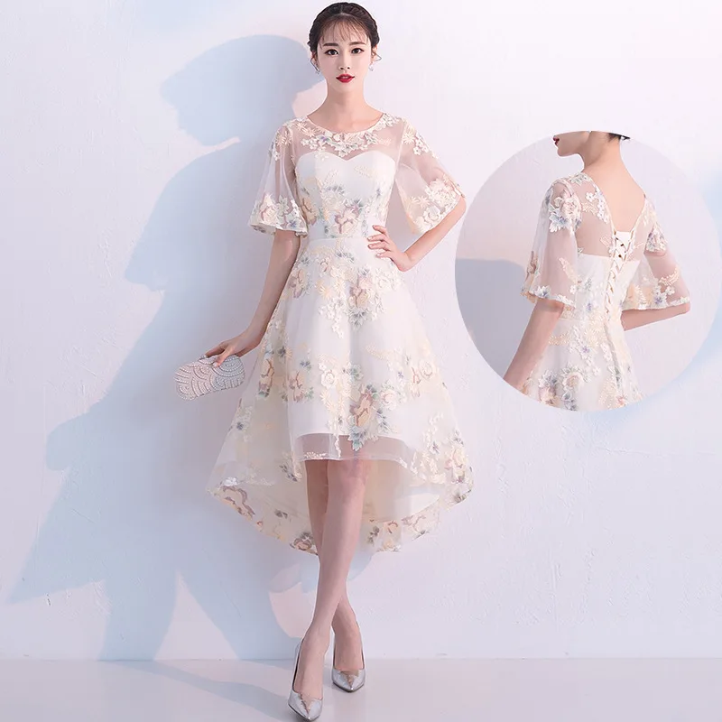 

ZL96 Banquet evening dress women's new temperament dress slimming plus size mid-length
