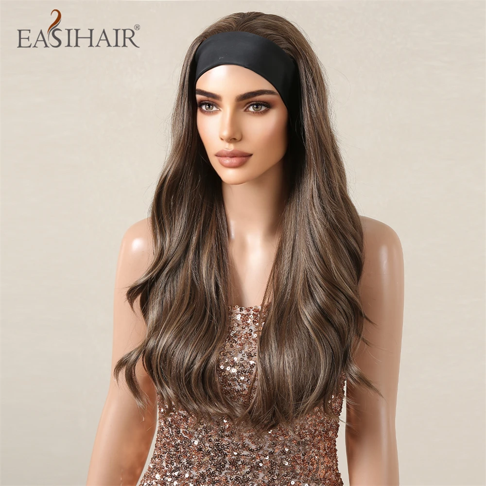 Parrucche sintetiche con fascia per capelli, lunghe, ondulate, color cenere, per donne, resistenti al calore, per feste di cosplay giornaliere_voghion.com