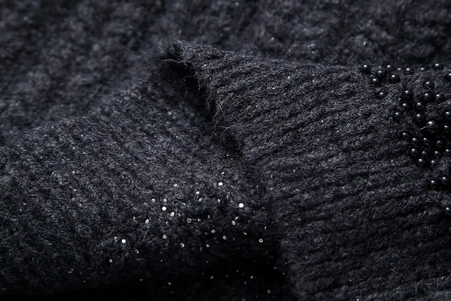 Damemode afslappet strik imiteret perlepynt trøje Kvinde Chic Elegant Langærmet Slank sweater Toppe Mujer_voghion.com