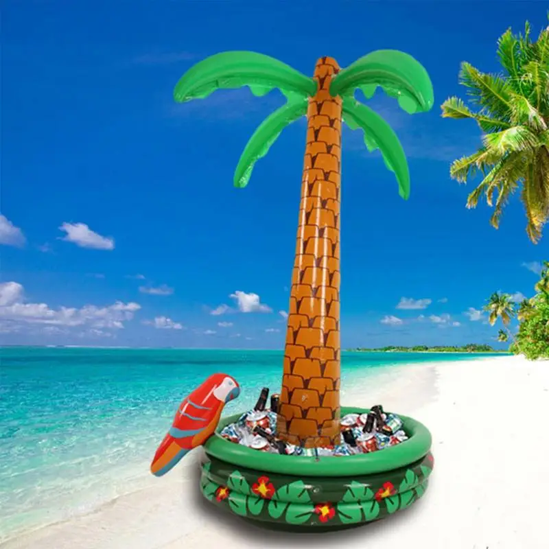 Inflatable Ice Bucket Hawaii Series 180cm Coconut Palm Tree Ice Drinks et Whiskey Beer Cube Sandbeach Party Decorations