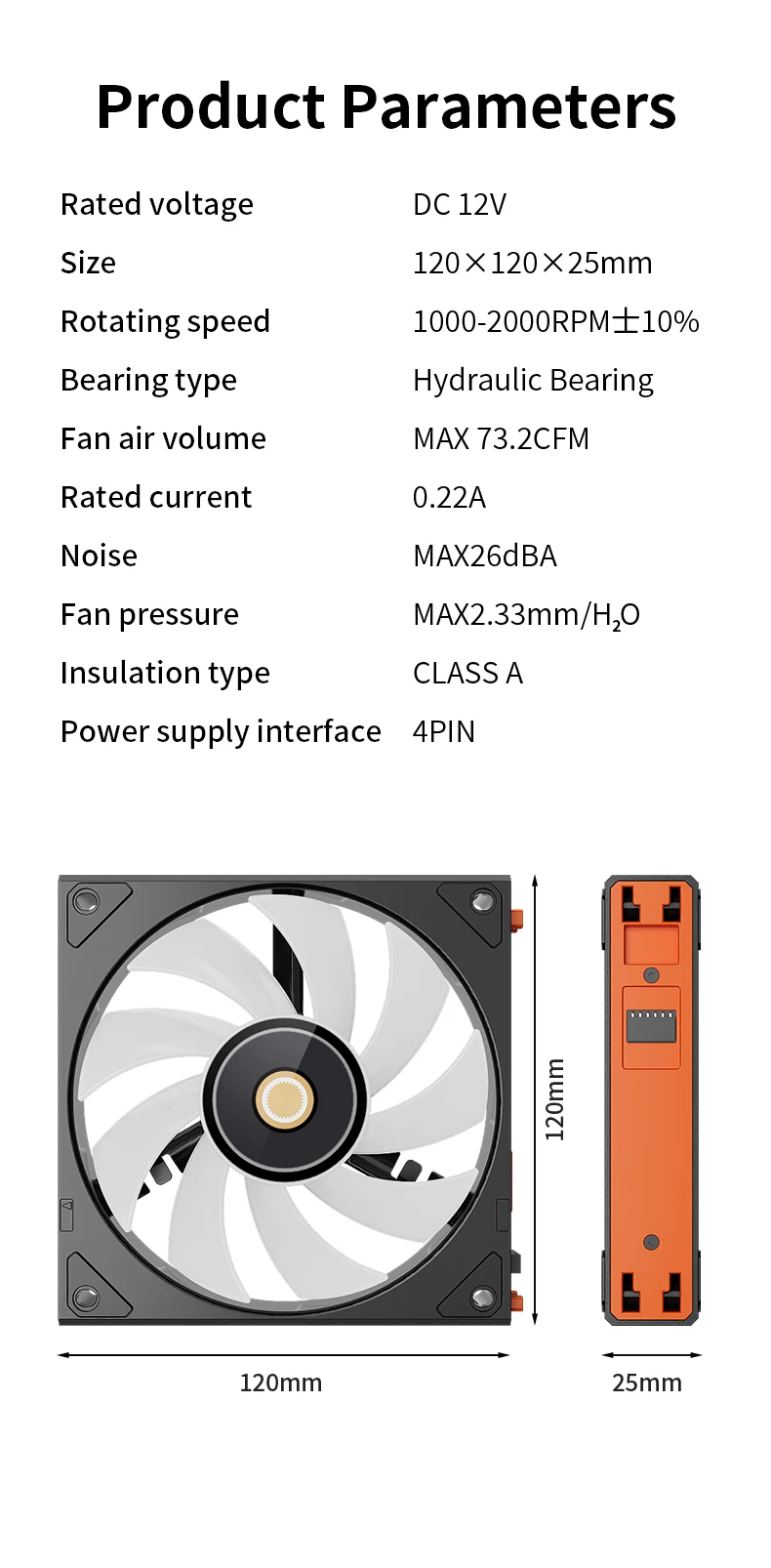 JM-4 Mirror Cycle Light Effect ARGB PC Case Fan 3 IN 1 PC Fan Kit Computer Radia